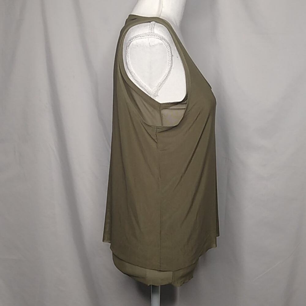 Reserved Women's Double Layer Mesh Tank Top Olive - Picture 3 of 7